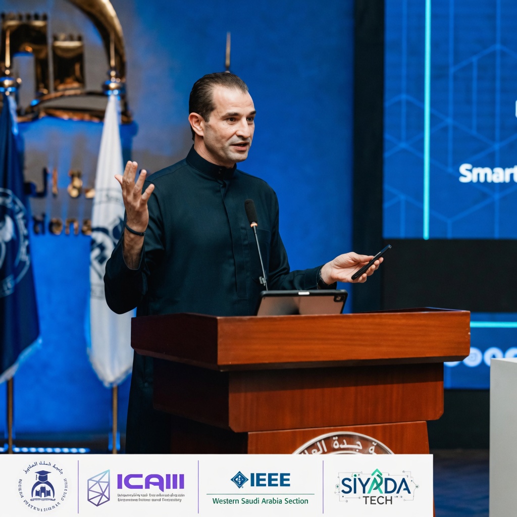 Mohamed Ali Belajouza speaking at a conference